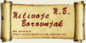 Milivoje Borovnjak vizit kartica